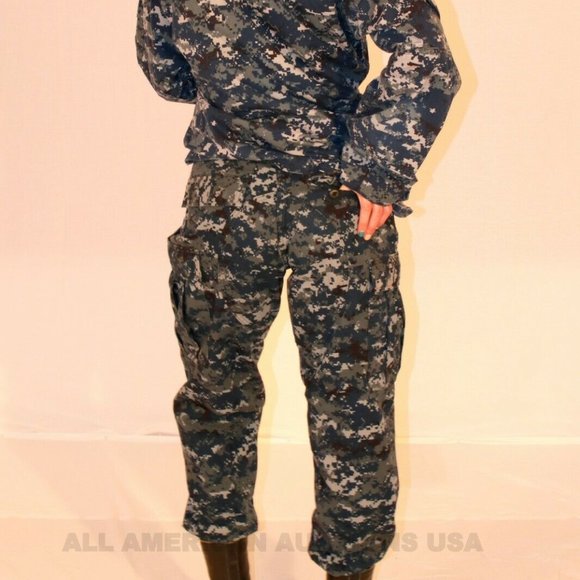 US NAVY NWU TYPE 1 BLUE DIGITAL CAMOUFLAGE BLUEBERRY UNIFORM PANTS TROUSERS - Picture 1 of 12